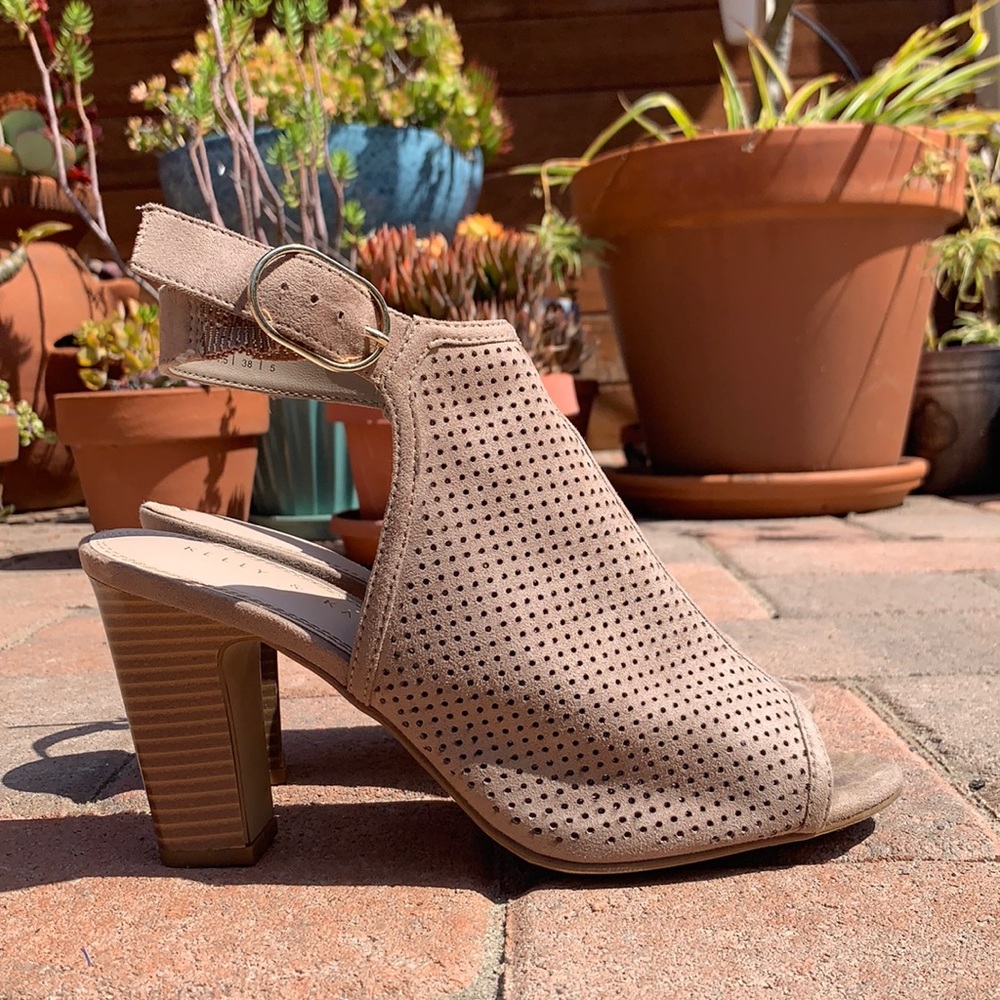 Peep Toe Block Heels
